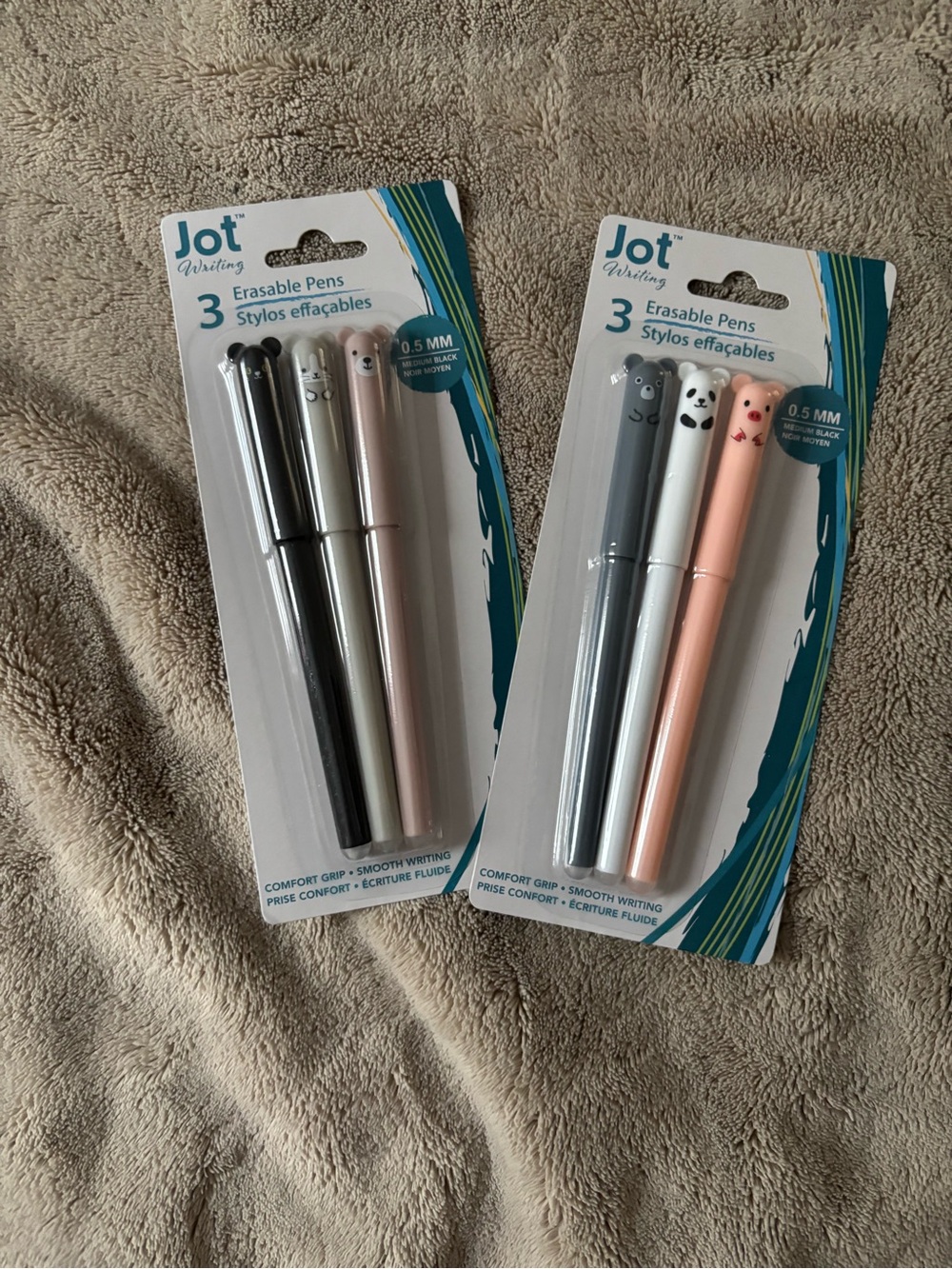 3-Pack Erasable Pens - Gray, Silver, Pink